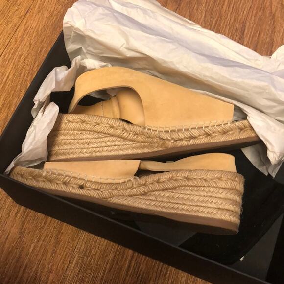 Rag & Bone Calla Tan Sand Suede Wedge Espadrille Sandals Size 8 (38) - Picture 4 of 16